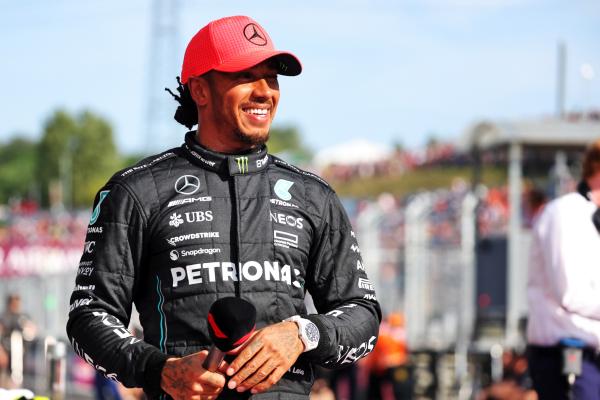 Psitr Lewis Hamilton (GBR) Mercedes AMG F1 in qualifying parc ferme. Formula 1 World Championship, Rd 12, Hungarian Grand