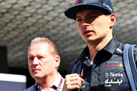 Max Verstappen (NLD) Red Bull Racing with his father Jos Verstappen