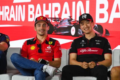 (L to R): Charles Leclerc (MON) Ferrari and Zhou Guanyu (CHN) Alfa Romeo F1 Team, in the FIA Press Conference. Formula 1