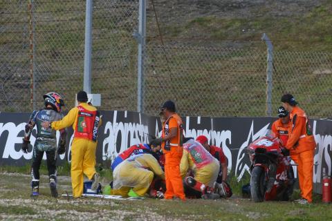 Miguel Oliveira and Pol Espargaro crash, Portuguese MotoGP. 24 March