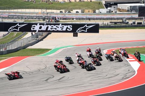 Race start, Alex Rins, Francesco Bagnaia, Sprint race, Grand Prix of the Americas, 15 April