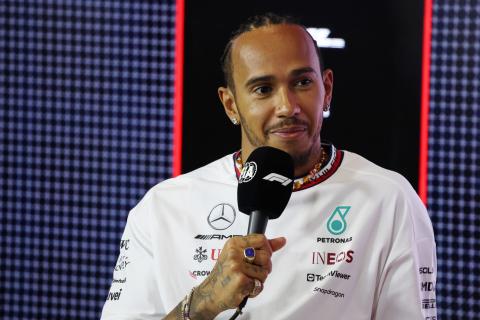 Lewis Hamilton (GBR) Mercedes AMG F1 in the FIA Press Conference. Formula 1 World Championship, Rd 11, British Grand Prix,