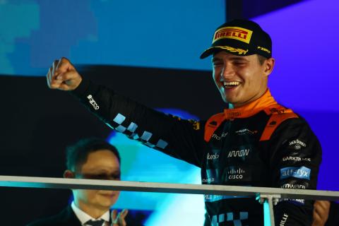 2nd place Lando Norris (GBR) McLaren. Formula 1 World Championship, Rd 16, Singapore Grand Prix, Marina Bay Street