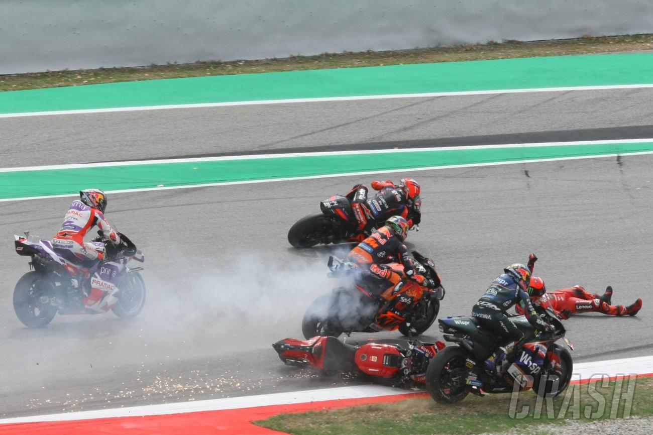 MotoGP Catalunya Luca Marini Bagnaia incident shocking, My helmet was full of oil My helmet was full of oil MotoGP News