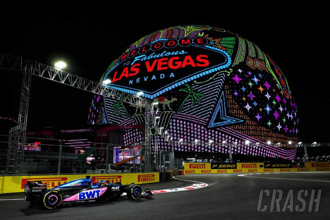 F1 Las Vegas Grand Prix: FOX5 drone gives a look at pit building, track  ahead of race