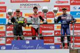 Knockhill, 2023, podio, Irwin, Ryde, O'Halloran, Carrera uno