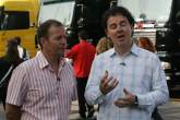 ITV`s Martin Brundle and James Allen do their piece to camera at the Italian Grand Prix