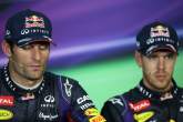 24.03.2013- Race, press conference; Mark Webber (AUS) Red Bull Racing RB9 and Sebastian Vettel (GER