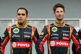 (L to R): Pastor Maldonado (VEN) Lotus F1 Team and team mate Romain Grosjean (FRA) Lotus F1 Team as