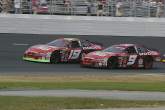 Jeremy Mayfield and Kasey Kahne run side by side in New Hampshire