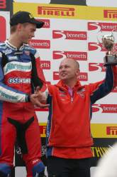 2. Leon Camier Airwaves Ducati, Ducati 1098R F08 on podium