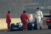 Mark Webber by his stranded Williams-BMW