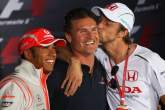 Lewis Hamilton (GBR) McLaren MP4-23, David Coulthard (GBR) Reb Bull RB4, Jenson Button (GBR) Honda R