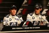 Nick Heidfeld and Williams team-mate Mark Webber at the qualifying press conference