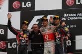 12.06.2011- Race, Jenson Button (GBR), McLaren Mercedes, MP4-26 race winner, Sebastian Vettel (GER)