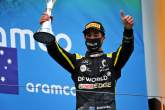 Daniel Ricciardo (AUS) Renault F1 Team celebrates his third position on the podium.