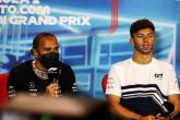 (L to R): Lewis Hamilton (GBR) Mercedes AMG F1 and Pierre Gasly (FRA) AlphaTauri in the FIA Press Conference. Formula 1