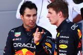 Sergio Perez (MEX) Red Bull Racing RB18 en Max Verstappen (NLD) Red Bull Racing RB18.  Formule 1 Wereldkampioenschap, Rd 8,