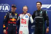 Pole position for Kevin Magnussen (DEN) Haas, 2nd for Max Verstappen (NLD) Red Bull Racing RB18 and 3rd for George Russell