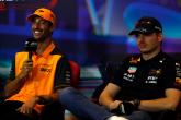 Daniel Ricciardo (AUS) McLaren with Max Verstappen (NLD) Red Bull Racing. Formula 1