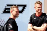 (L to R): Kevin Magnussen (DEN) Haas F1 Team with team mate Nico Hulkenberg (GER) Haas F1 Team. Formula 1 World
