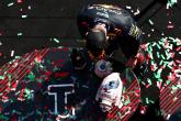Max Verstappen (NLD) Red Bull Racing retrieves his broken trophy on the podium. Formula 1 World Championship, Rd 12,
