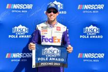 NASCAR at Pocono: Denny Hamlin of Joe Gibbs Racing wins Pole