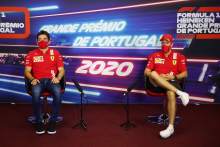(L to R): Charles Leclerc (MON) Ferrari and team mate Sebastian Vettel (GER) Ferrari in the FIA Press Conference.
