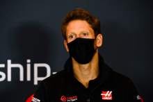 Romain Grosjean (FRA) Haas F1 Team in the FIA Press Conference.