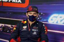 Max Verstappen (NLD) Red Bull Racing in the FIA Press Conference.