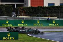 Valtteri Bottas (FIN) Mercedes AMG F1 W11 spins.