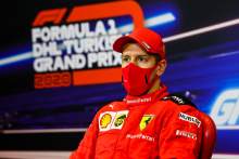 Sebastian Vettel (GER) Ferrari in the post race FIA Press Conference.