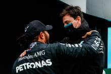 Race winner and World Champion Lewis Hamilton (GBR) Mercedes AMG F1 celebrates in parc ferme with Toto Wolff (GER) Mercedes AMG F1 Shareholder and Executive Director.