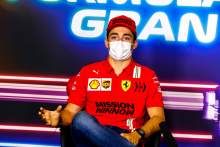 Charles Leclerc (MON) Ferrari in the FIA Press Conference.