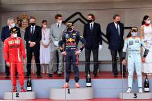 The podium (L to R): Max Verstappen (NLD) Red Bull Racing, second; Lewis Hamilton (GBR) Mercedes AMG F1, race winner; Valtteri Bottas (FIN) Mercedes AMG F1, third.