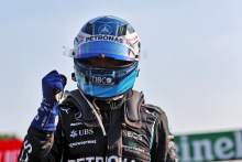 Valtteri Bottas (FIN) Mercedes AMG F1 celebrates finishing first in Sprint.