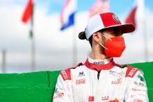 Antonio Giovinazzi (ITA) Alfa Romeo Racing on the grid.