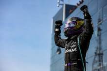 Race winner Lewis Hamilton (GBR) Mercedes AMG F1 celebrates in parc ferme.