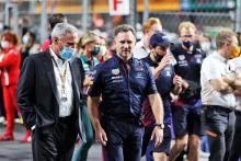 (L to R): Chase Carey (USA) with Christian Horner (GBR) Red Bull Racing Team Principal.