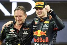 Christian Horner (GBR), Red Bull Racing Team Principal and Max Verstappen (NLD), Red Bull Racing 