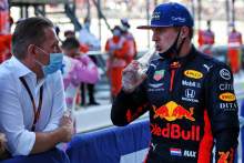 Max Verstappen (NLD) Red Bull Racing with his father Jos Verstappen (NLD) in parc ferme.