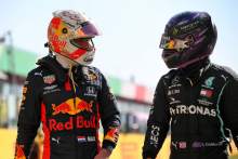 (L to R): Max Verstappen (NLD) Red Bull Racing with Lewis Hamilton (GBR) Mercedes AMG F1 in qual