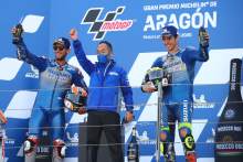 Alex Rins, Ken Kawauchi, Joan Mir, MotoGP race, Aragon MotoGP。2020年10月18日