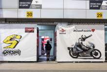 Fausto Gresini banner outside the pit box, MotoGP, Qatar MotoGP 26 March 2021