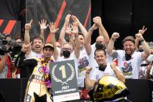 Team Pata Yamaha and Toprak Razgatlioglu celebrate winning the World Championship, Indonesian WorldSBK race1, 21 November 2021