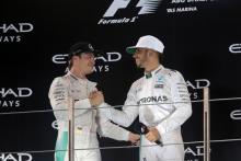  - Race, 2nd place Nico Rosberg (GER) Mercedes AMG F1 W07 Hybrid and Champion 2016 and Lewis Hamilton (GBR) Mercedes AMG F1