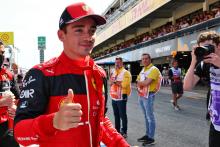 Charles Leclerc (MON) Ferrari celebrates his pole position in qualifying parc ferme. Formula 1 World Championship, Rd 6,