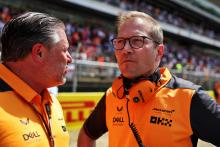 (L to R): Zak Brown (USA) McLaren Executive Director with Andreas Seidl, McLaren Managing Director on the grid. Formula 1