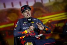 Max Verstappen (NLD) Red Bull Racing in the post race FIA Press Conference. Formula 1 World Championship, Rd 6, Spanish