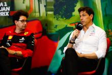 (L to R): Mattia Binotto (ITA) Ferrari Team Principal and Toto Wolff (GER) Mercedes AMG F1 Shareholder and Executive